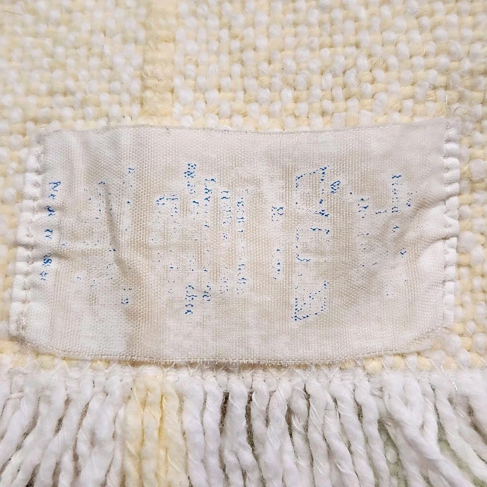 Vintage Plaid Woven‎ Throw Blanket Pastel Fringe Trim Cottagecore Nursery